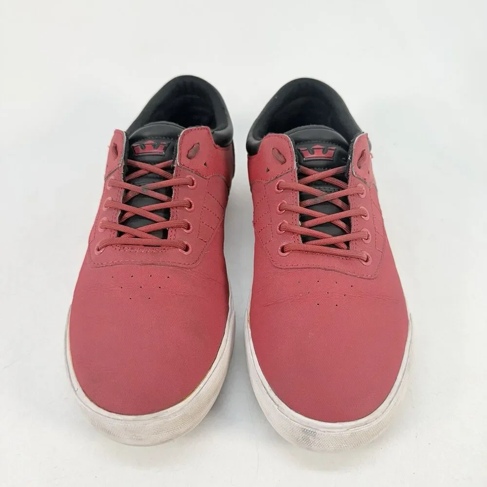 Supra Griffin Red Black White Mens Size 11 Low Top Skate Shoes Lace Up